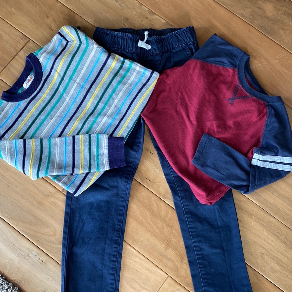 5t sweater and Long sleeve Tee and Navy Pants